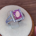 Sterling Silver Pink CZ Ring