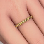 Solid 14K Yellow Gold Diamond Cut Band Ring