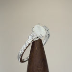 Sterling Silver Oval Mother of Pearl CZ Ring