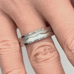 Sterling Silver Diamond Cut Zig Zag Wedding Band Ring