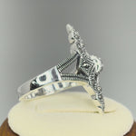 Sterling Silver Fleur-de-lis Marcasite Ring