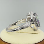 Sterling Silver Rainbow CZ Halo Ring