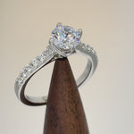 Sterling Silver Round CZ Engagement Ring