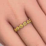 Solid 14K Gold Plumeria Eternity Band Ring