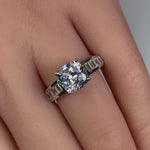 Sterling Silver Cushion-Cut CZ Engagement Ring