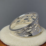Solid 14K Yellow Gold & Sterling Silver Filigree Flower Ring