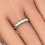 Sterling Silver Greek White Lab Opal Band Ring