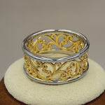 Sterling Silver Two-Tone Gold-Plated Vines Ring