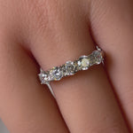 Sterling Silver Round CZ Half Eternity Ring