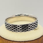 Sterling Silver Diamond Line Pattern Ring