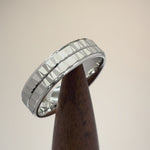 Sterling Silver Diamond Cut 2 Layer Zig Zag Wedding Band Ring