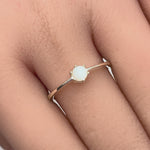 Sterling Silver Round Mother of Pearl Ring