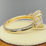 Solid 14K Yellow Gold Radiant Cut CZ Engagement Ring