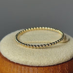 Solid 14K Yellow Gold Thin Beaded Ring