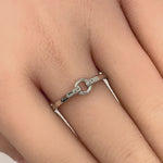 Sterling Silver Hammered Shared Hoop Ring