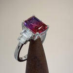 Sterling Silver Bi-Color Blue & Pink Ombre CZ Ring