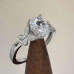 Sterling Silver Double Butterfly Clear Center Stone CZ Ring