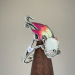 Sterling Silver Mother of Pearl Ghost Fish Marcasite Ring