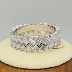 Sterling Silver Eternity Rectangle Clear CZ Ring