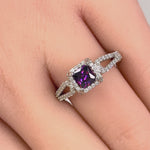 Sterling Silver Lavish Princess-Cut Purple CZ Ring