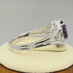 Sterling Silver Purple CZ Halo Ring