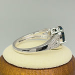 Sterling Silver Black Oval Lab Opal CZ Ring