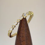 Solid 14K Yellow Gold Half Eternity Clear Round CZ Ring
