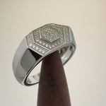Sterling Silver Clear CZ Layered Hexagon Band Ring