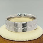 Sterling Silver Brushed Center Line Wedding Band