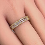 Solid 14K Gold Layered CZ Engagement Ring