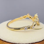 Solid 14K Gold Zig-Zag Clear CZ Ring
