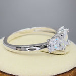 Sterling Silver 3-Stone Square CZ Ring