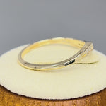 Solid 14K Yellow Gold Curve Diamond Ring