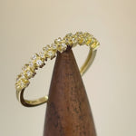 Solid 14K Yellow Gold Cluster Pattern Round CZ Ring