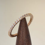 Solid 14K Rose Gold Eternity CZ Band