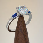 Sterling Silver Blue Accents CZ Ring