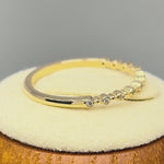 Solid 14K Yellow Gold Half Eternity Round CZ Ring