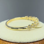 Solid 14K Yellow Gold Cluster Pattern Round CZ Ring