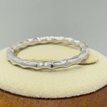 Sterling Silver Thin Hammered Band Ring