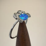 Sterling Silver Crab Blue Lab Opal Ring
