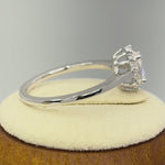 Sterling Silver Oval Iridescent Rainbow Halo CZ Ring