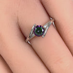 Sterling Silver Stuck In Between Rainbow CZ Ring