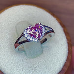 Sterling Silver Heart Pink CZ Ring