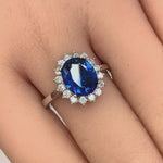 Sterling Silver Blue CZ Ring