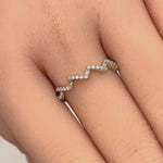 Sterling Silver Zig Zag CZ Ring