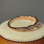 Sterling Silver Rose Gold Plated Braided CZ Ring