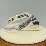 Sterling Silver Black Onyx Pointed V Marcasite Ring