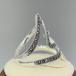 Sterling Silver Swirl Marcasite Ring