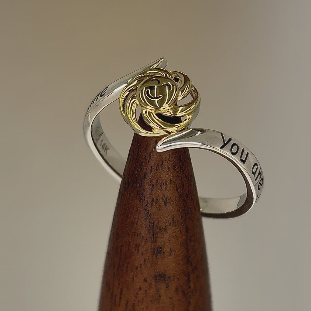 Solid 14K Yellow Gold & Sterling Silver 