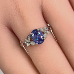 Sterling Silver Butterfly Tanzanite-tone CZ Ring